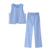Striped vest+striped pants set for women