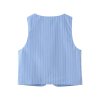 Striped vest+striped pants set for women