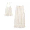European and American style hanging neck suspender+pleated skirt set for women